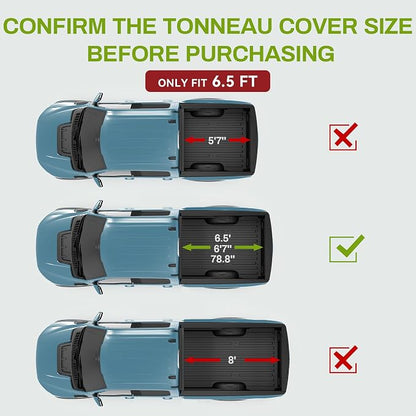 AUTOSAVER88 Soft Tri-fold Truck Bed Tonneau Cover Fits for Ford F-150 F150 2015-2026 (Excl. Raptor Series) 6.5ft Bed