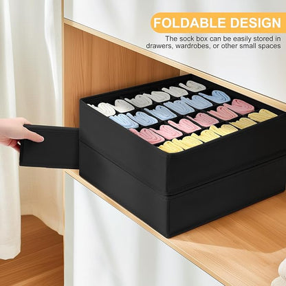 Joyoldelf Sock Drawer Organizer Divider Underwear Organizer 24-cell Fabric