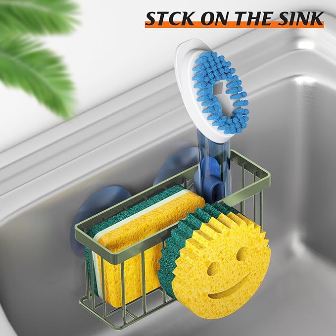 MURLONG Sponge Holder Smiley Face, Sink Caddy, Sink Organizer