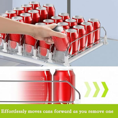 IBORING Drink Organizer for Fridge, Self Pushing Fridge Drink Organizer