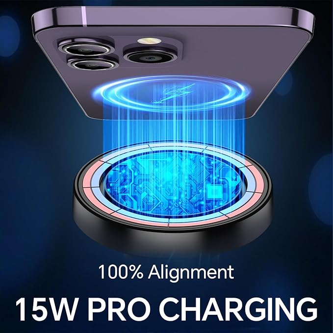 Coolpow for MagSafe Car Mount Charger【Ultra Magnet】Magnetic Phone Holders for Your Car Charger Magnetic Wireless Car Phone Holder Charger Car Accessories for Women Cell Phone Mount for iPhone 17 16 15