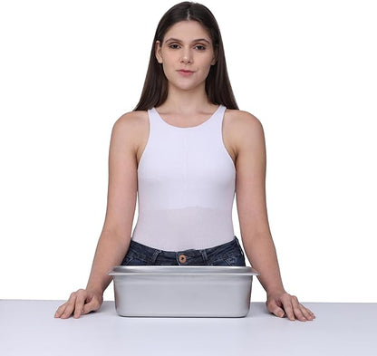 BIRDROCK HOME Stainless Steel Steam Table Pan - Hotel, Restaurant & Catering Supplies - 24 Gauge Steel, 4.1 qt Capacity - Meal Prep, Cooking, &Food Storage Container - 4" Depth, 1/3-Size (6 Pack)