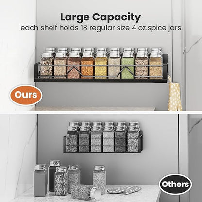 Mystozer 16.9 Inch Wide Large Capacity Magnetic Spice Rack