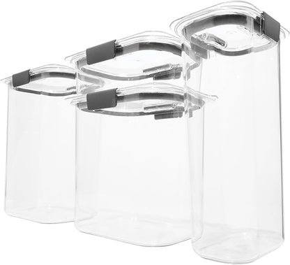 Rubbermaid Brilliance Pantry Food Storage Container Set, BPA-Free, Airtight & Leak-Proof, Clear, 8-Piece, Dishwasher Safe