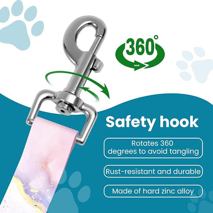Adjustable pet cat and Dog car seat Belt，The Lanyard is Flexible and Adjustable from 20 to 33 inches (Pink Marble)
