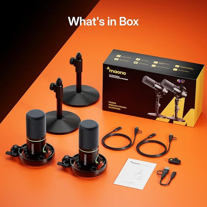MAONO PD200W Hybrid Wireless Podcast Equipment Bundle