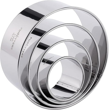 Cookie Cutter Set, Measuring 2'', Round Metal Baking Rings