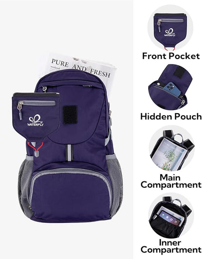 WATERFLY Small Lightweight Packable Backpack: 20l Ultra Light Foldable Travel Hiking Camping Daypack Day Pack for Man Woman