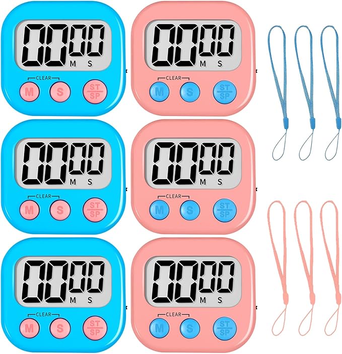 ZILLEEN Classroom Timer for Kids Teachers 6 Pack Digital Timers