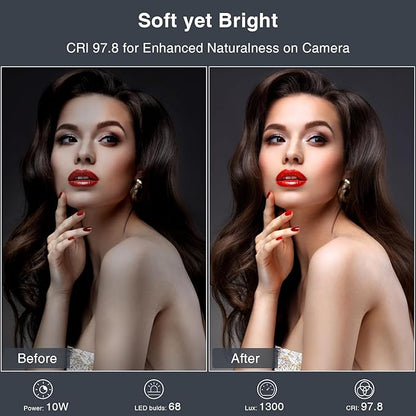 Lighting for Video Calls, 30 Light Modes Video Conference Light, Desk Ring Light