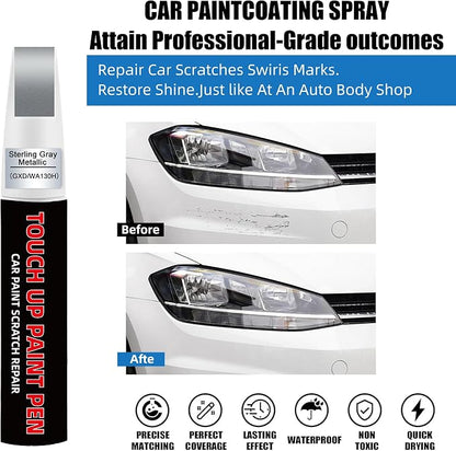 Sterling Gray Metallic(GXD/WA130H) Car Touch Up Paint for Chevy 2-in-1 Car Scratch Repair Pen with Tip&Brush, DIY Color-Code Matched Auto Paint for Rock Chips Door Scratches Paint Nicks Bumper Marks