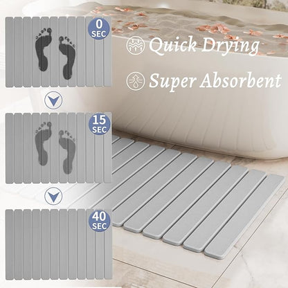 Large Stone Bath Mat 31.5 x 19.7in, Quick Dry Stone Drying Mats