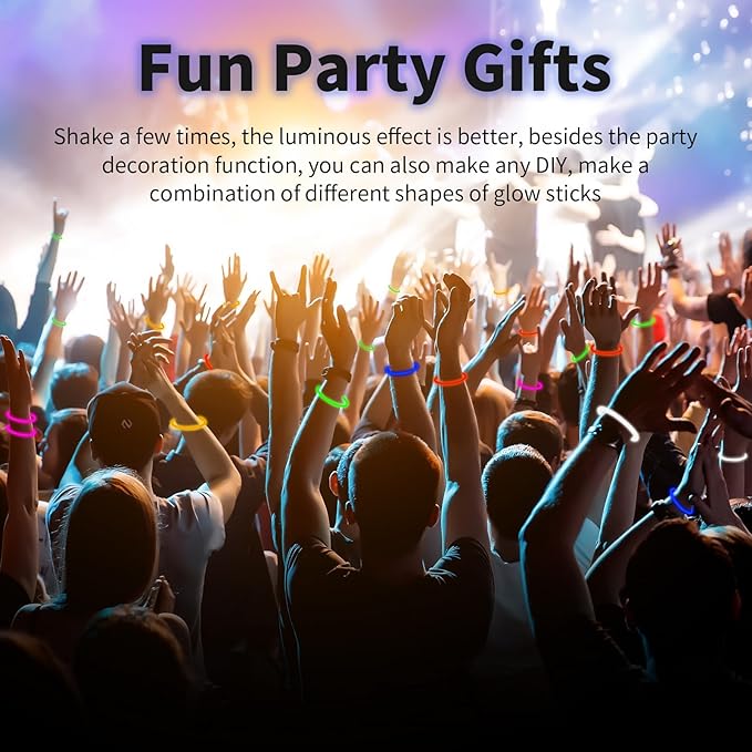 150 Pack 8” Purple Glow Sticks Bulk with 150 Connectors Neon Glow In The Dark Party favors Supplies for Holiday Birthday Party Decoration (Purple)