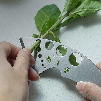 Professional 430 Stainless Steel Herb Leaf Stripper with Multi-Size Holes & Precision Blade - Kitchen Essentials for Parsley, Cilantro and Leafy Greens
