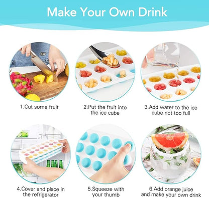 Ice Cube Trays with Lids BPA Free, 4 Pack Easy Release Silicone Ice Cube Trays