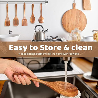 5 PCs Teak Wooden Utensil Set