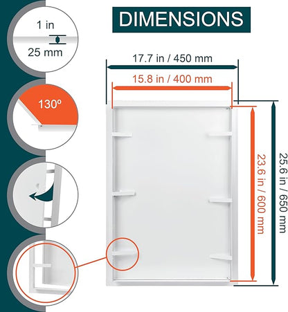 16" x 24" White Metal Access Panel. Service Shaft Door Panel. Plumbing