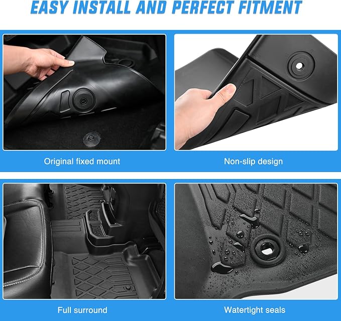 Nilight Floor Mats for Dodge Grand Caravan 7 Seats 2011-2021/2008-2016 Town & Country (Stow'n Go Only) All Weather Custom Fit Heavy Duty Floor Liners