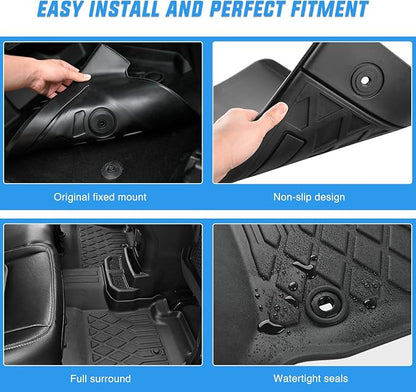 Nilight Floor Mats for Dodge Grand Caravan 7 Seats 2011-2021/2008-2016 Town & Country (Stow'n Go Only) All Weather Custom Fit Heavy Duty Floor Liners