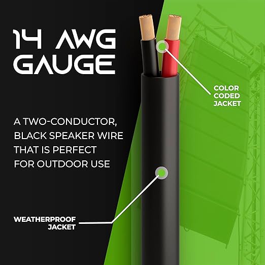 GearIT 14/2 Speaker Wire 14AWG Gauge