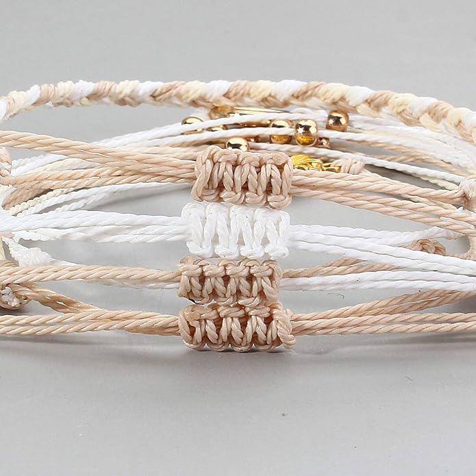FANCY SHINY Sunflower String Bracelet Boho Braided Rope Wrap Bracelets Cute Summer Beach Surfer Jewelry for Women Christmas Gifts