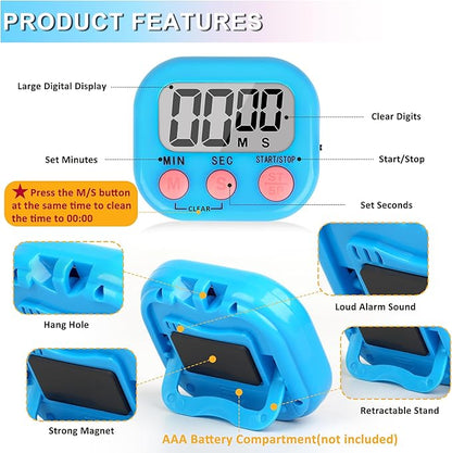 ZILLEEN Classroom Timer for Kids Teachers 6 Pack Digital Timers