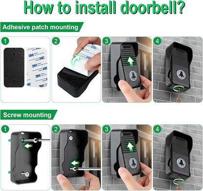 Wireless Doorbell, Hands Free Intercom Doorbells 1000ft Range, Full Duplex Two