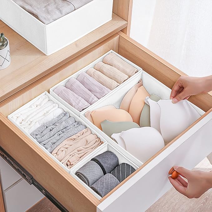 Criusia 6 Pack Clothes Drawer Organizer, Fabric Foldable Closet Dresser Drawer