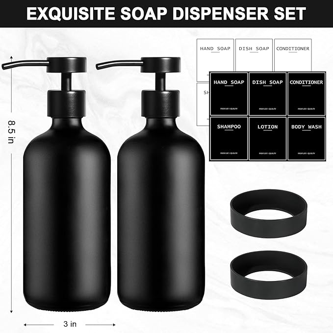 Black Glass Soap Dispenser
