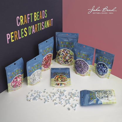 120pcs John Bead 9mm Assorted Alphbets Polymer Clay Craft Beads for Jewelry Bracelet Making