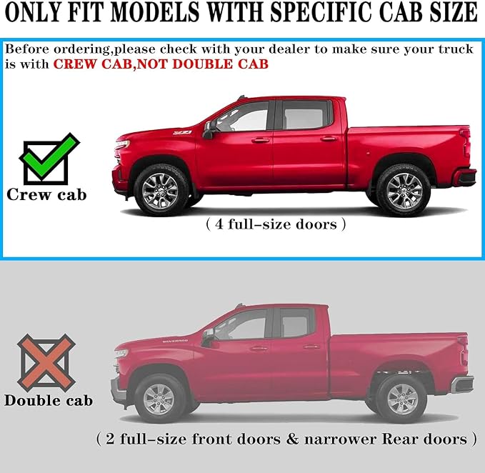 COMNOVA 6 INCHES Running Boards Steps Step Bars Compatible with 2019-2026 Chevy Silverado 1500, 2020-2026 Silverado/Sierra 2500HD/3500HD Crew Cab. A Pair Running Boards for Silverado Crew Cab