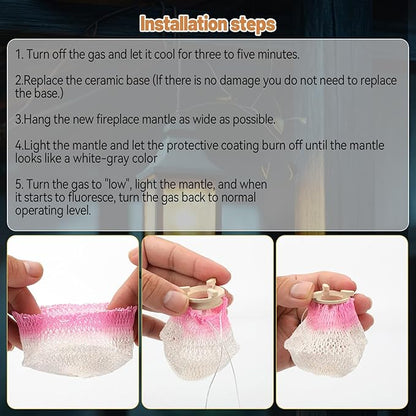 Preformed Gas Light Mantles, Gas Lamp Mantles Gaslight Mantles Preformed Inverted Mantle Gas Light Preformed Mantle for Outdoor Indoor Gas Lights