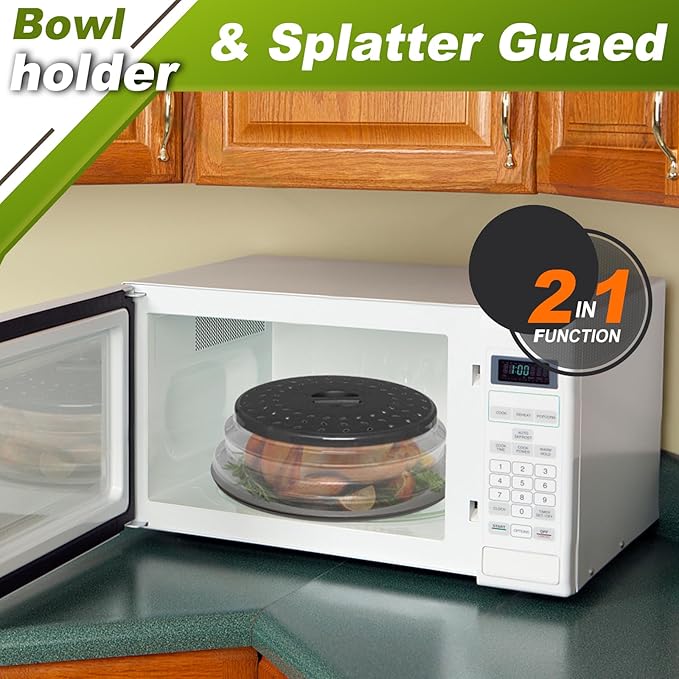 12" Microwave food Cover & Mat, Large Vented Collapsible Splatter Guard dish