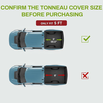 AUTOSAVER88 Soft Roll Up Truck Bed Tonneau Cover Compatible with 2005-2026 Nissan Frontier(NO México) 5ft Bed