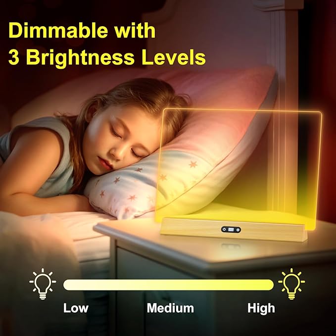 LED Note Board with Colors, Rechargeable 17-Inch Doodle Glow 9-Mode Light Up