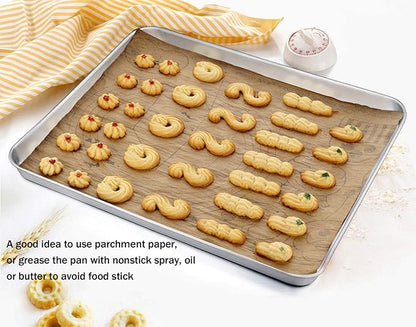 TeamFar Baking Sheet, Stainless Steel Baking Pan Cookie Sheet, Healthy & Non
