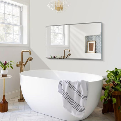 CILIBER Beveled Bathroom Mirror, 24x40 Large Frameless Mirrors