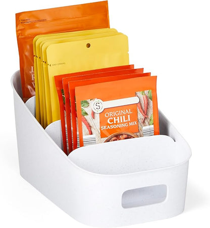 YouCopia ShelfBin Packet Organizer, 4-Tier Stairstep Raised Divided Bin