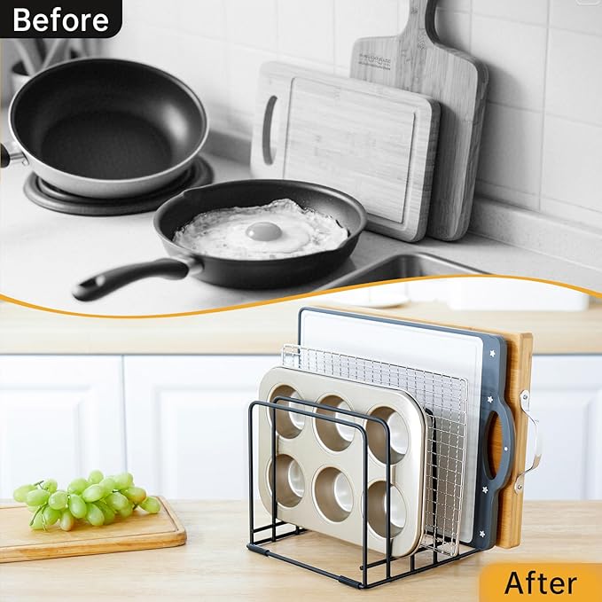 2-Pack 5-Tier Cutting Board Holder, Kitchen Cabinet Organizer Holder,