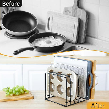 2-Pack 5-Tier Cutting Board Holder, Kitchen Cabinet Organizer Holder,