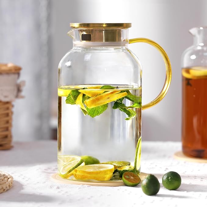 2 Pack 2 Liter/68oz Glass Pitchers
