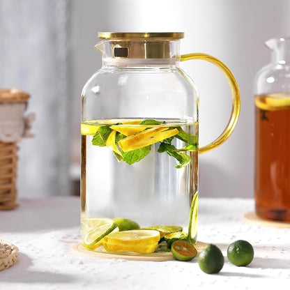 2 Pack 2 Liter/68oz Glass Pitchers