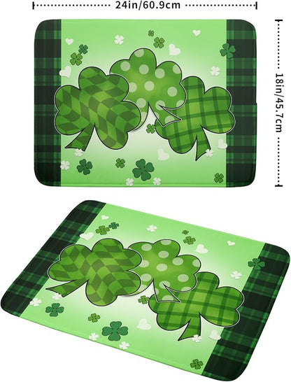 St Patricks Day Shamrocks Lucky Clovers Dish Drying Mat