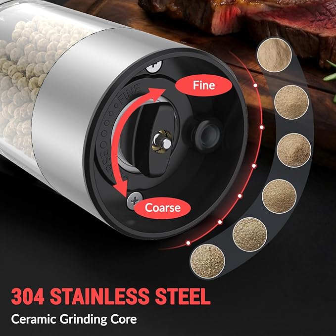 Electric Salt and Pepper Grinder Set