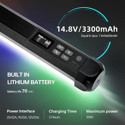 VILTROX K90 2 Pack RGB Tube Light, 30W 38inch Large RGBWY Photography LED Video Stick Light Wand with APP/2.4G/Remote Control, CRI 97+, 26 Scenes, 2500K-8500K, 14.8V/3300mAh Battery, Magnetic Chip