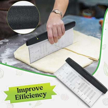HULISEN Large Bench Scraper for Baking, 10 inch Dough Pastry Scraper