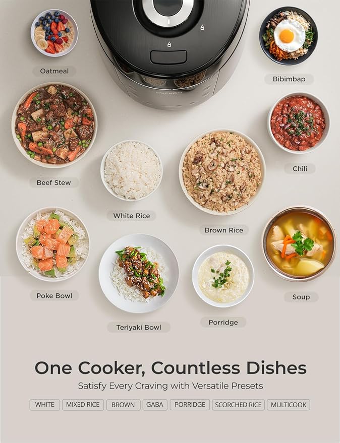 CUCKOO High Pressure Rice Cooker 10-Cup Uncooked / 20-Cup Cooked