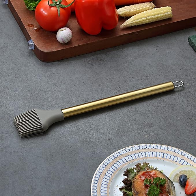 Gold Basting Brush, Berglander Non-stick Silicone Kitchen Brush