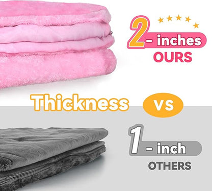 iPlay, iLearn Kids Unicorn Sleeping Bag, Toddler Girl Nap Mat, Plush Animal Slumber Bag 2 In 1 Pink Pillow Daycare Preschool Kindergarten Birthday Gift Travel Sleepover 3 4 5 6 7 8 10 12 Yr Child Teen