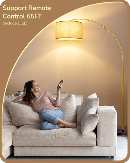 EDISHINE 78.3" Gold Arched Floor Lamp
